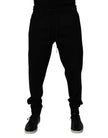 Black Cotton Blend Jogger Sweatpants Pants
