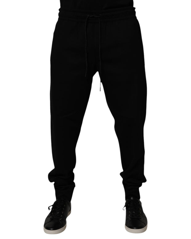 Black Cotton Blend Jogger Sweatpants Pants