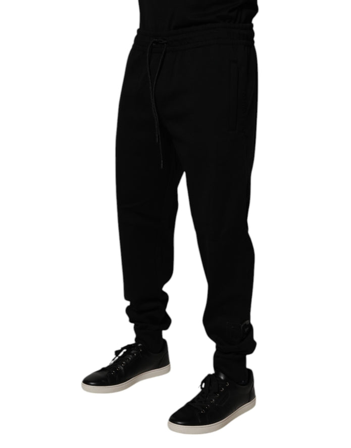 Black Cotton Blend Jogger Sweatpants Pants