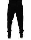Black Cotton Blend Jogger Sweatpants Pants