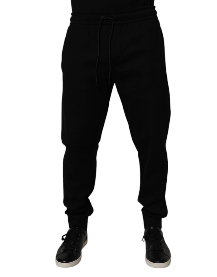 Black Cotton Blend Jogger Sweatpants Pants