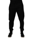 Black Cotton Blend Jogger Sweatpants Pants