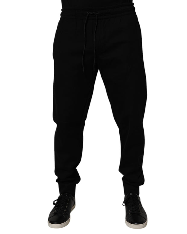 Black Cotton Blend Jogger Sweatpants Pants