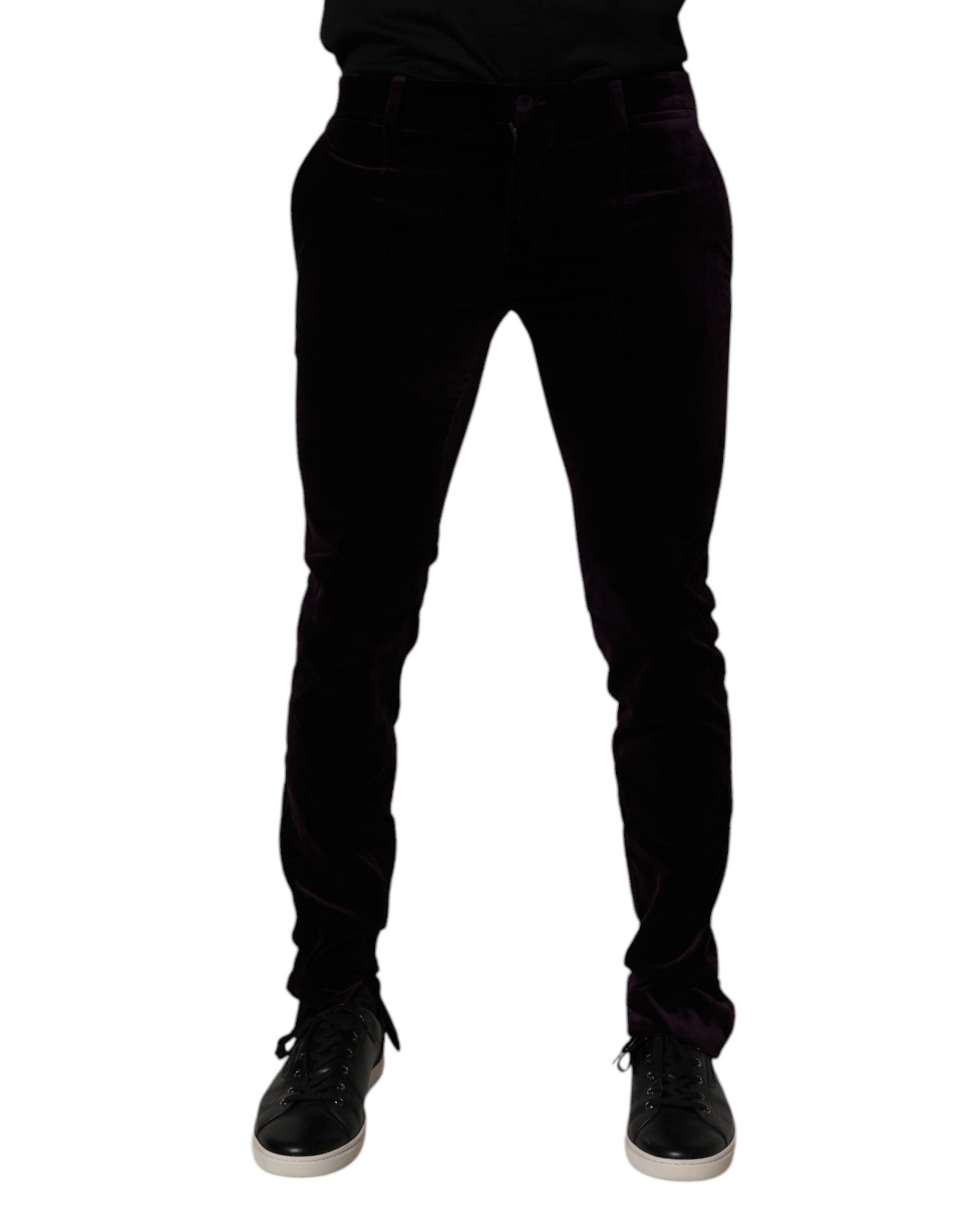 Violet Velvet Cotton Men Dress Formal Pants