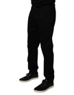 Black Cotton Men Skinny Dress Formal Pants
