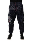 Dark Blue DG Game Print Cotton Jogger Pants