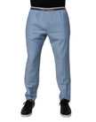 Blue Cotton Stretch Chino Pants