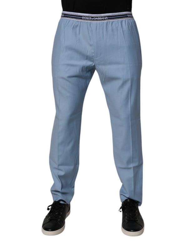 Blue Cotton Stretch Chino Pants