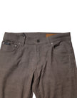 Brown Cotton Stretch Chino Pants