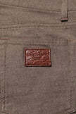 Brown Cotton Stretch Chino Pants