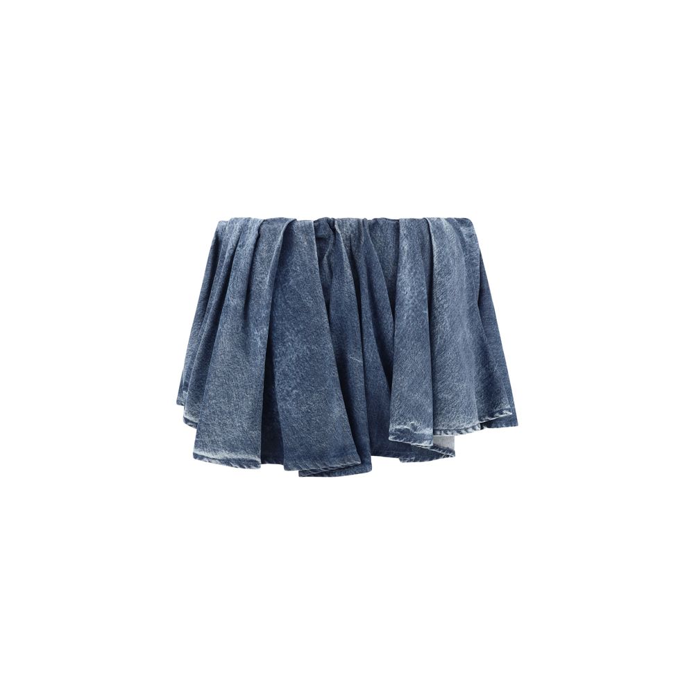 Asymmetrical denim patterned Skirt