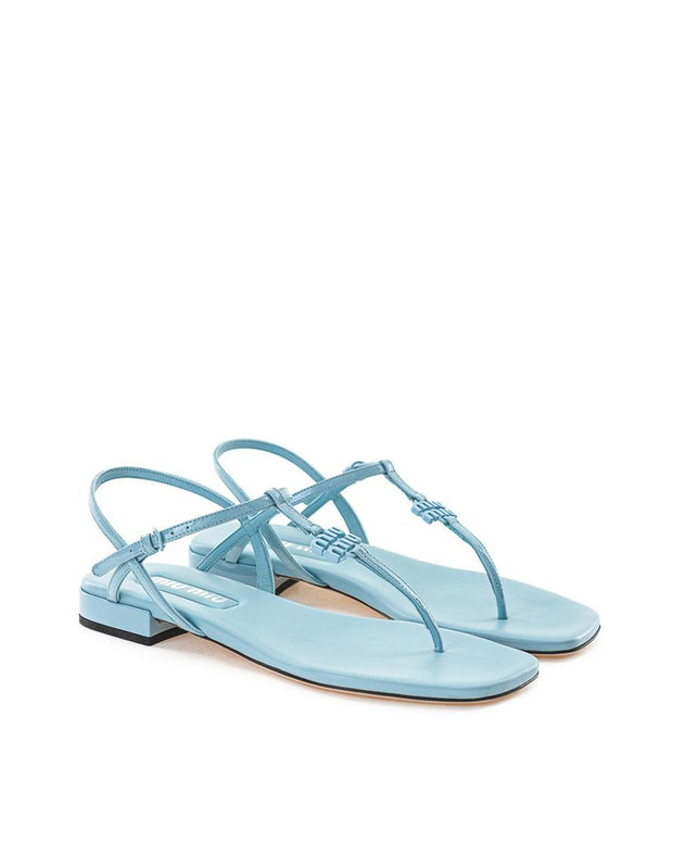 Blue Patent Leather Flip-Flop Sandal