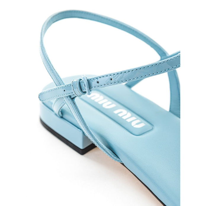 Blue Patent Leather Flip-Flop Sandal
