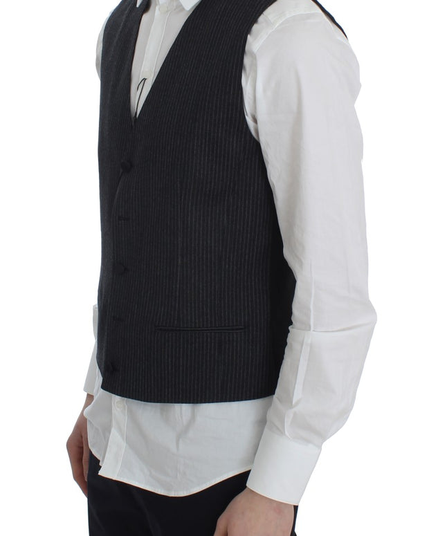 Gray Striped Formal Vest