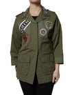 Military Green Queen Embellished Coat Jacket