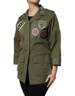 Military Green Queen Embellished Coat Jacket