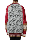 Multicolor Floral Lace Cardigan Sweater