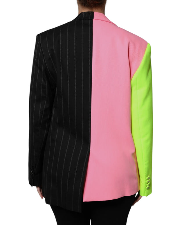 Multicolor Patchwork Embellished Coat Jacket