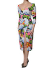 Multicolor Floral Side Slit Midi Dress