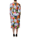 Multicolor Floral Side Slit Midi Dress