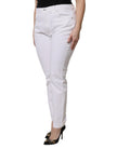 White Cotton Mid Waist Skinny Denim Jeans