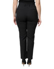 Black Polyester High Waist Dress Pants