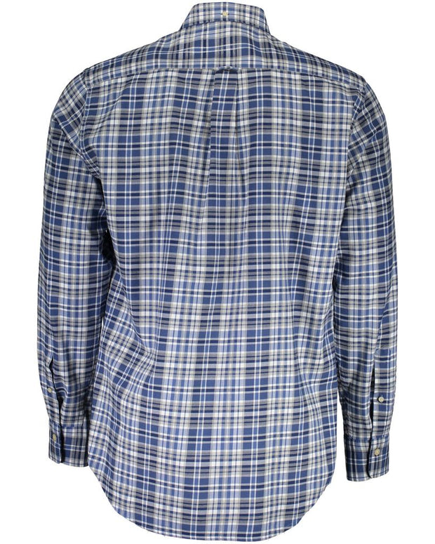 Blue Cotton Men Shirt