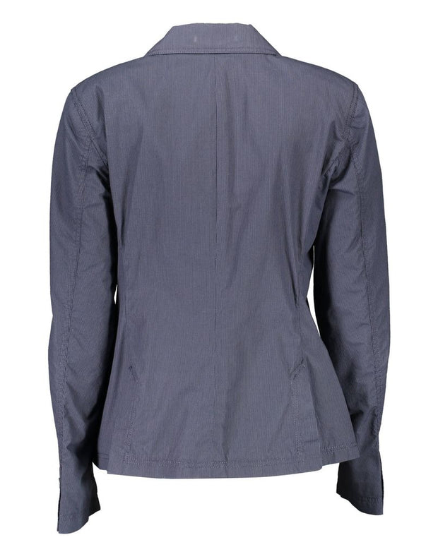Blue Cotton Women Jacket