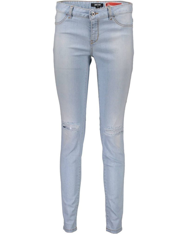 Blue Cotton Women Jeans