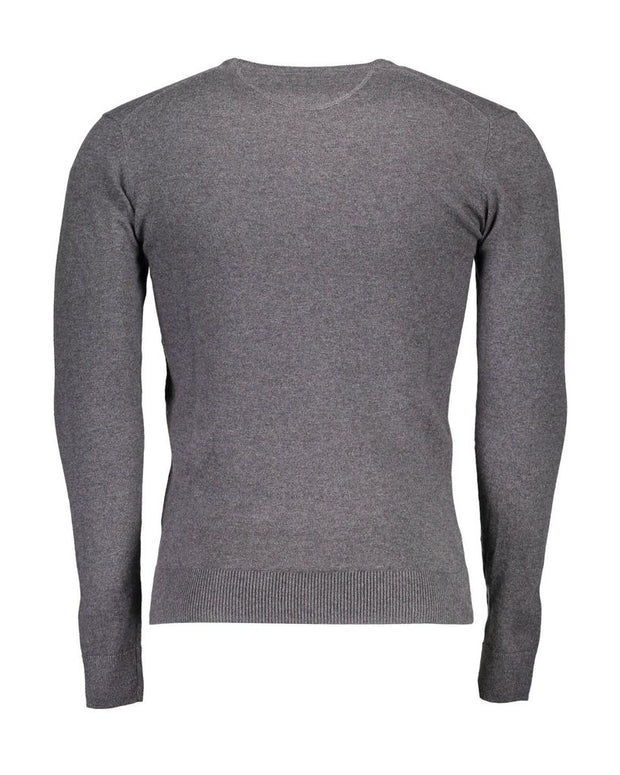 Gray Cotton Men Sweater