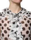 White Black Polka Dot Cotton Sleeveless Top