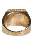 Gold Tone Sterling Silver 925 Crystals Ring
