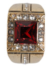 Gold Tone Sterling Silver 925 Crystals Ring