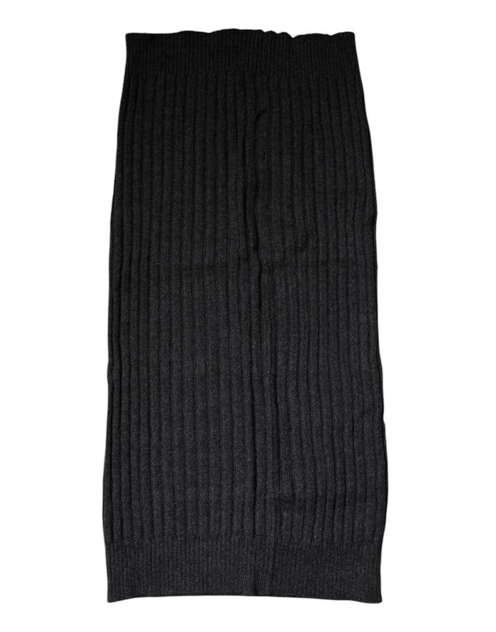 Black Cashmere Knitted Neck Warmer Foulard Scarf