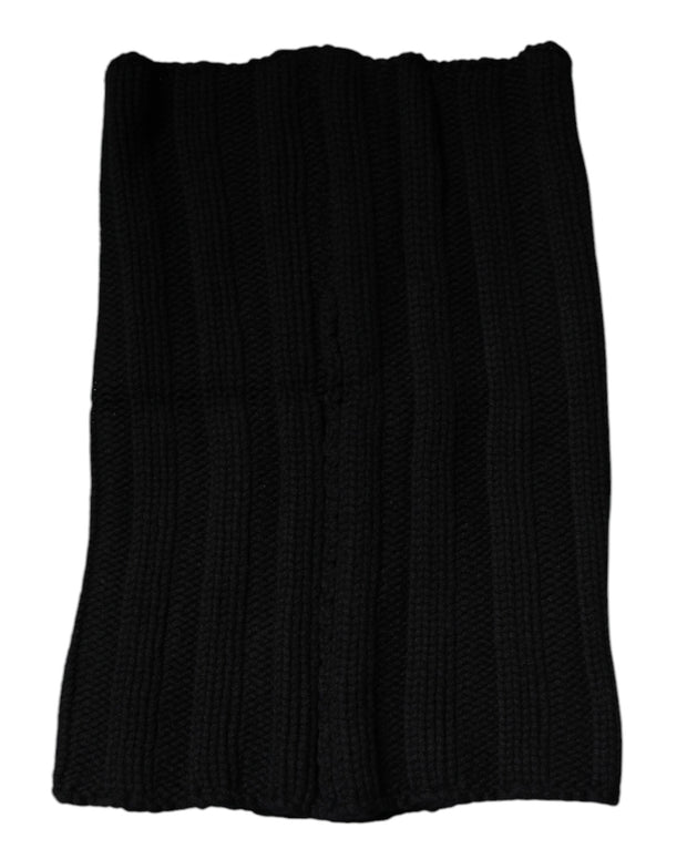 Black Cashmere Knitted Neck Warmer Foulard Scarf