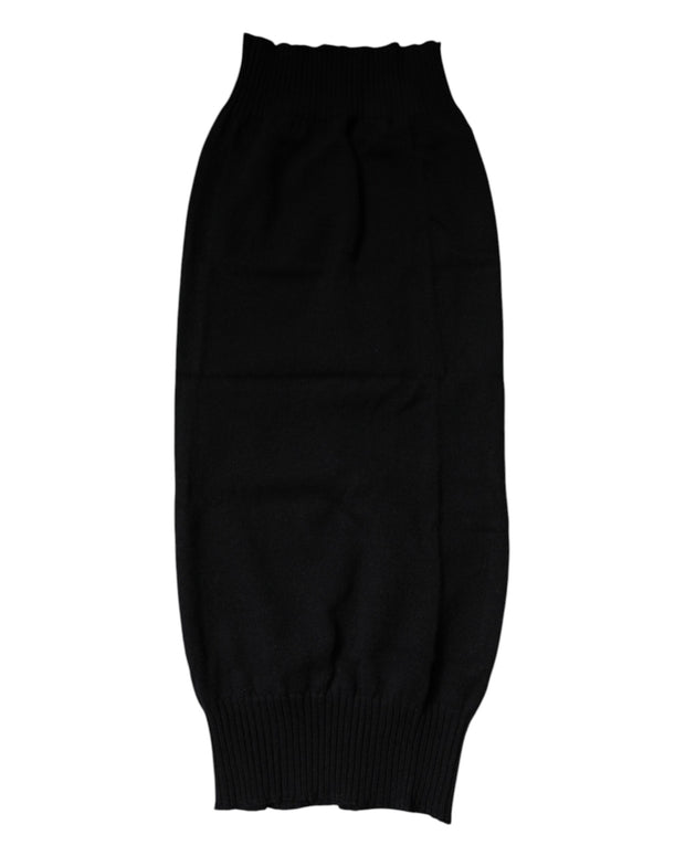 Black Cashmere Knitted Neck Warmer Foulard Scarf