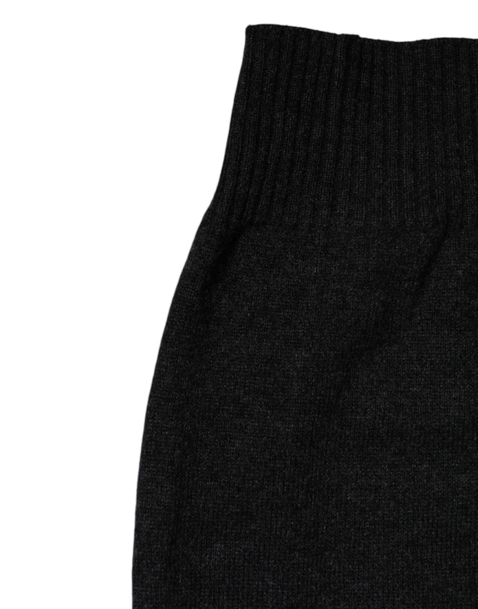 Black Cashmere Knitted Neck Warmer Foulard Scarf