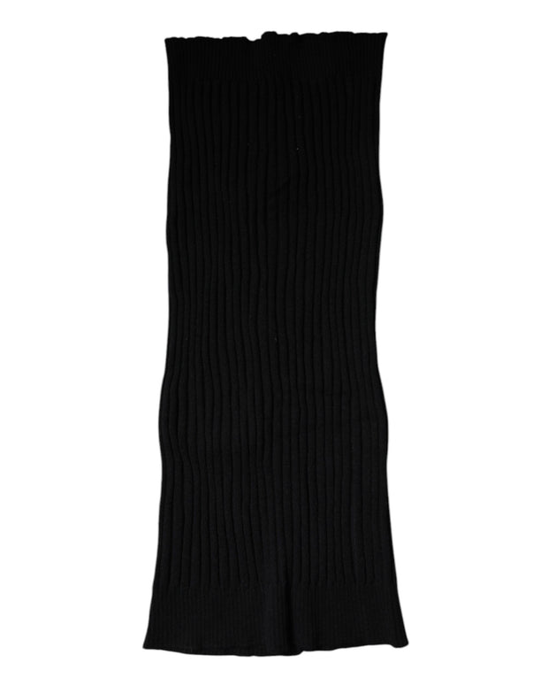 Black Cashmere Knitted Neck Warmer Foulard Scarf