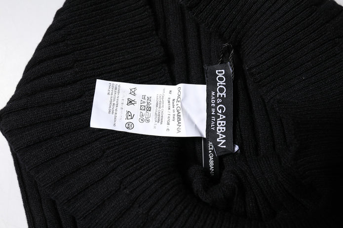 Black Cashmere Knitted Neck Warmer Foulard Scarf