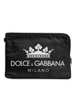 Black DG Milano Print Nylon Pouch Clutch Bag