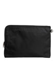 Black DG Milano Print Nylon Pouch Clutch Bag