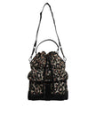 Multicolor Leopard Cotton Shoulder Bucket Bag
