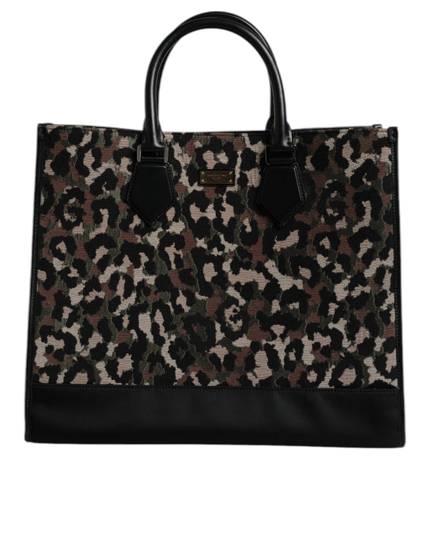 Multicolor Leopard Shopping Tote Shoulder Bag