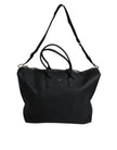 Black Calfskin Leather Hand Shoulder Duffle Bag