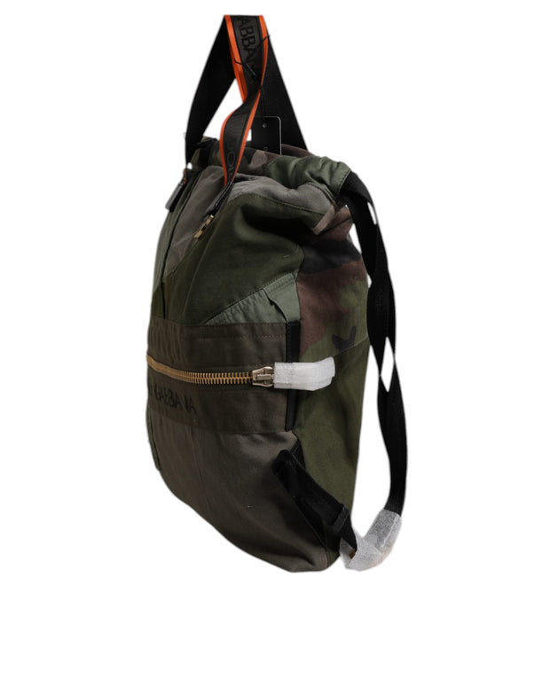 Military Green Patchwork Rucksack Backpack Bag