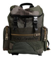 Military Green Patchwork Travel Backpack Bag