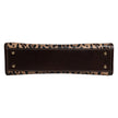 Brown Leopard Leather Shoulder Strap Tote Bag