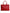 Red Calfskin Leather Logo Plaque Top Handle Bag