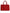 Red Calfskin Leather Logo Plaque Top Handle Bag