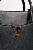 Black Large Leather Top Handle Shoulder Crossbody Bag